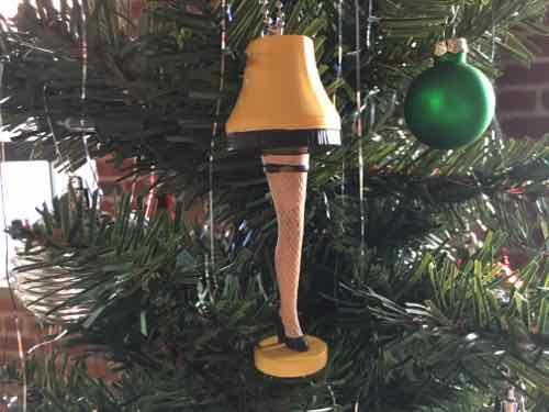 We buy a new ornament every year, this year we got a leg lamp ornament -- a reference to the 1983 classic: A Christmas Story (click image to watch video clip)