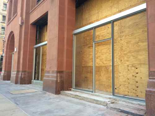 In May 2014 I showed the new storefronts going in but obvious changes in grade along 9th St
