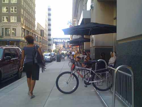 When Culinaria opened in August 2009 I was disappointed by the four "dish drainer"  bike racks along 9th Street