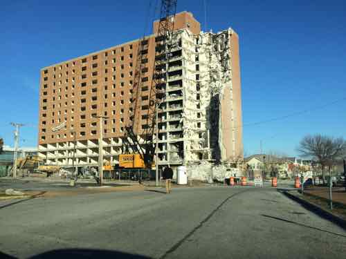 The last Blumeyer tower starting to be razed,, November 2014
