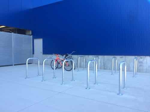 Less than 2 weeks later excellent inverted-U racks had arrived &amp; were installed. The employees using the racks need to be shown how to use them so their bikes are supported. 