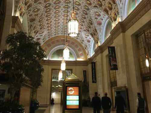 The grand lobby of Tower Terminal leading out to Public Square 