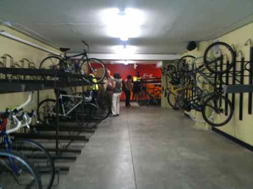 Secure area for storing your bike during the day